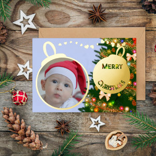 Carte De Vœux En Aluminium Joyeux Noël - photo bébé