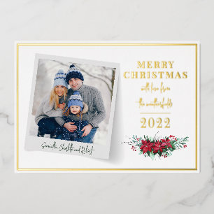 Carte De Vœux En Aluminium Joyeux Noël Photo de famille