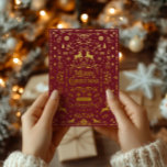 Carte De Vœux En Aluminium Joyeux Noël Rouge & Gold Classic<br><div class="desc">Envoyez un accueil de Noël intemporel avec cette belle carte de vacances rouge et or. Doté d'élégants accents dorés sur un riche arrière - plan rouge, cette carte ajoute une touche de luxe et de sophistication à vos souhaits de vacances. Parfait pour les familles, les amis ou les hommes d’affaires,...</div>