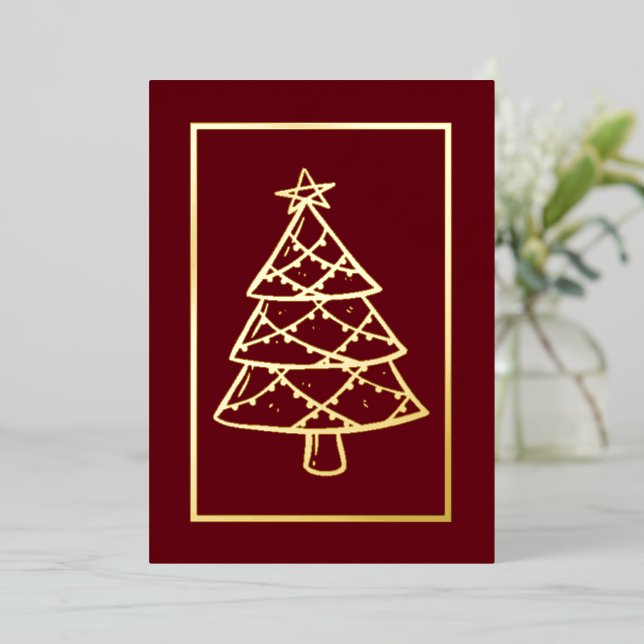 Carte De Vœux En Aluminium Joyeux Noël rouge ! Jours fériés Vos paroles (Debout devant)