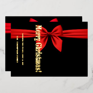 Carte De Vœux En Aluminium Joyeux Noël, Rouge Ribbon mignonne