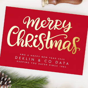Carte De Vœux En Aluminium Joyeux Noël sur Red Premium   Gold Business