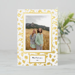 Carte De Vœux En Aluminium Joyeux Noël! Votre photo et nom de famille et votr