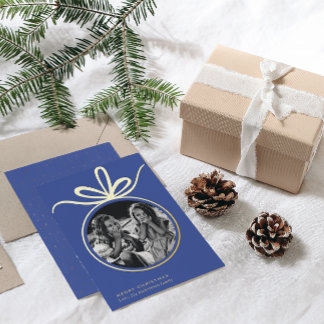 Carte De Vœux En Aluminium Joyeux ornement de Noël photo