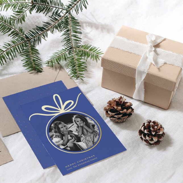 Carte De Vœux En Aluminium Joyeux ornement de Noël photo (Créateur téléchargé)