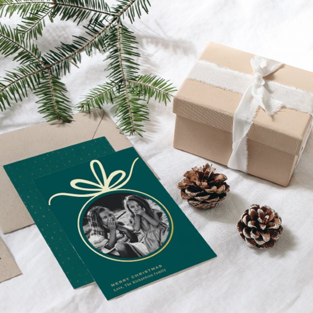 Carte De Vœux En Aluminium Joyeux ornement de Noël photo (Créateur téléchargé)