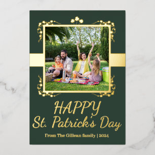 Carte De Vœux En Aluminium Joyeux St. patrick's day Famille Shamrock Une phot