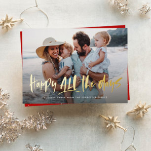 Carte De Vœux En Aluminium Joyeux tous les jours amusant mignon une photo