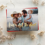Carte De Vœux En Aluminium Joyeux tous les jours amusant mignon une photo<br><div class="desc">Fêtez TOUS les jours ! Cette carte de vacances en une seule photo, mignonne et intelligente, vous souhaite le plus grand bonheur ! Avec son texte amusant et ludique vous pouvez envoyer de la joie pour toutes les vacances - même si ce n'est pas décembre! Que diriez-vous d'une carte de...</div>