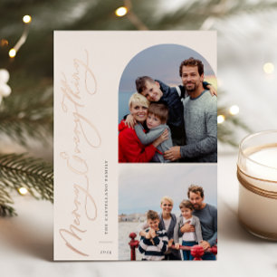 Carte De Vœux En Aluminium Joyeux tout 2 Photo Famille