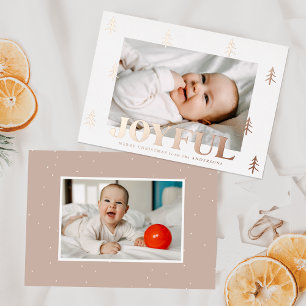 Carte De Vœux En Aluminium Joyful Rose Gold Trees 2 Photo