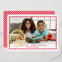 KIDS CHRISTMAS PHOTO fun Nice Liste timbre or roug