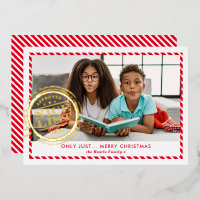 KIDS CHRISTMAS PHOTO fun Nice Liste timbre or roug