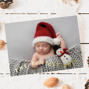 Carte De Vœux En Aluminium La Faire-part de naissance de Noël de Tiniest Noel