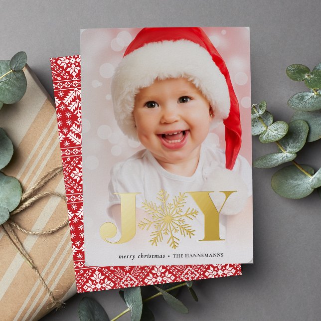 Carte De Vœux En Aluminium La joie festive | Photo verticale (Créateur téléchargé)