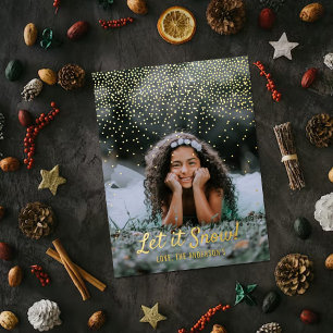 Carte De Vœux En Aluminium Laisse-Le Neiger ! Photo moderne Noël Véritable hu