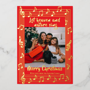 Carte De Vœux En Aluminium Laissez le ciel chanter une photo de bordure music
