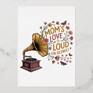 Carte De Vœux En Aluminium L'amour de maman est fort (dans le silence)
