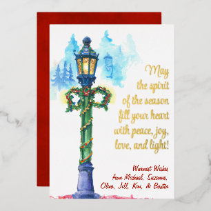 Carte De Vœux En Aluminium Lampe de Noël aquarelle festive belle