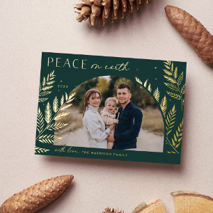 Carte De Vœux En Aluminium Laurel d'hiver Paix sur Terre