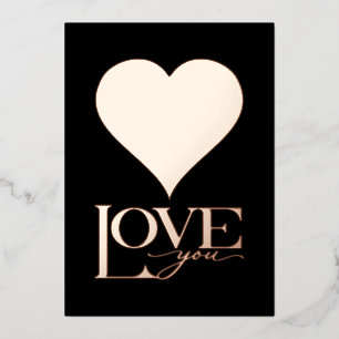 Carte De Vœux En Aluminium LE JOUR DE VALENTINE, Foil Heart, Aimez-Vous