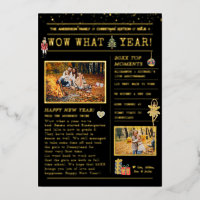 Lettre de révision de l'année | Flyer de Noël fami