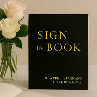 Livre d'or minimaliste Noir & Or Signaler Foil