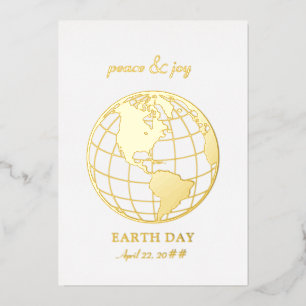 Carte De Vœux En Aluminium Logo Peace & Joie Sauvegarder Notre Planète Jour d