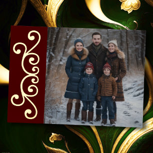Carte De Vœux En Aluminium L'ornement et votre photo
