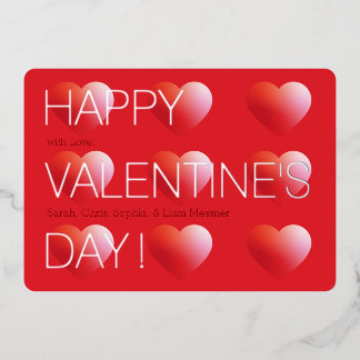 Carte De Vœux En Aluminium Love & Hearts Saint-Valentin Moderne