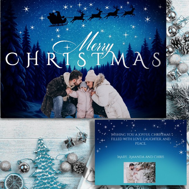 Carte De Vœux En Aluminium Magical Merry Christmas - Photo and Message Silver (Créateur téléchargé)