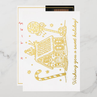 Carte De Vœux En Aluminium Maison pain d'épice | Une photo