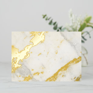 Carte De Vœux En Aluminium Marbre Blanc