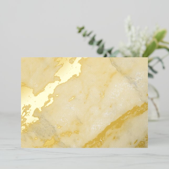 Carte De Vœux En Aluminium Marbre Blanc (Debout devant)