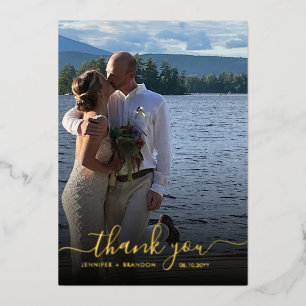 Carte De Vœux En Aluminium Mariage Carte de remerciements Classy Gold en surc