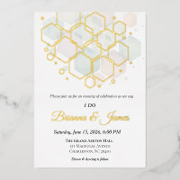 Mariage en nid d'abeille Or Feuille Moderne Géomé