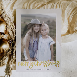 Carte De Vœux En Aluminium MARIAH Gold Foil Arch Amusants Famille Photo Noël
