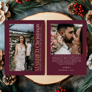 Carte De Vœux En Aluminium Marié Noël Photo Nouveaux mariés Bourgogne