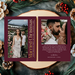 Carte De Vœux En Aluminium Marié Noël Photo Nouveaux mariés Bourgogne