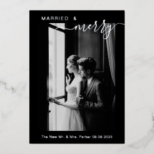 Carte De Vœux En Aluminium Mariés modernes & joyeux couples 1er Noël