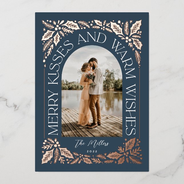 Carte De Vœux En Aluminium Marine Merry Kisses et Wits chauds Berry Arch Phot (Recto)