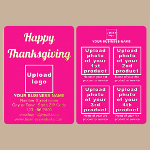 Carte De Vœux En Aluminium Marque commerciale rose sur Thanksgiving