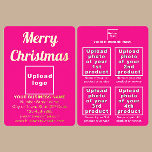 Carte De Vœux En Aluminium Marque Pink Business à Noël