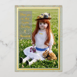Carte De Vœux En Aluminium Meadow Antique Doll Flat Foil Card