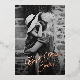 Carte De Vœux En Aluminium Meilleure Maman Élégante Texte Modifiable Photo