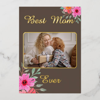 Carte De Vœux En Aluminium Meilleure maman jamais photo Fusion