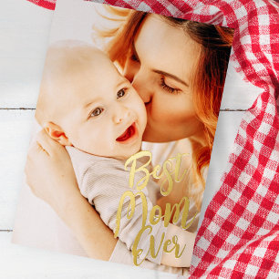 Carte De Vœux En Aluminium Meilleure maman jamais simple photo personnalisée