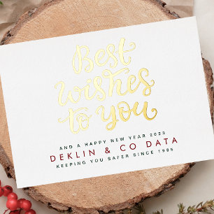 Carte De Vœux En Aluminium Meilleurs voeux pour vous Bonne Année 2025 Gold Mo