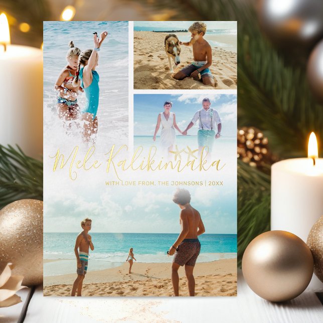 Carte De Vœux En Aluminium Mele Kalikimaka Collage photo (Créateur téléchargé)