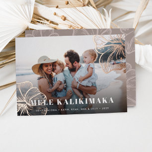 Carte De Vœux En Aluminium Mele Kalikimaka   Hawaiian Floral Photo